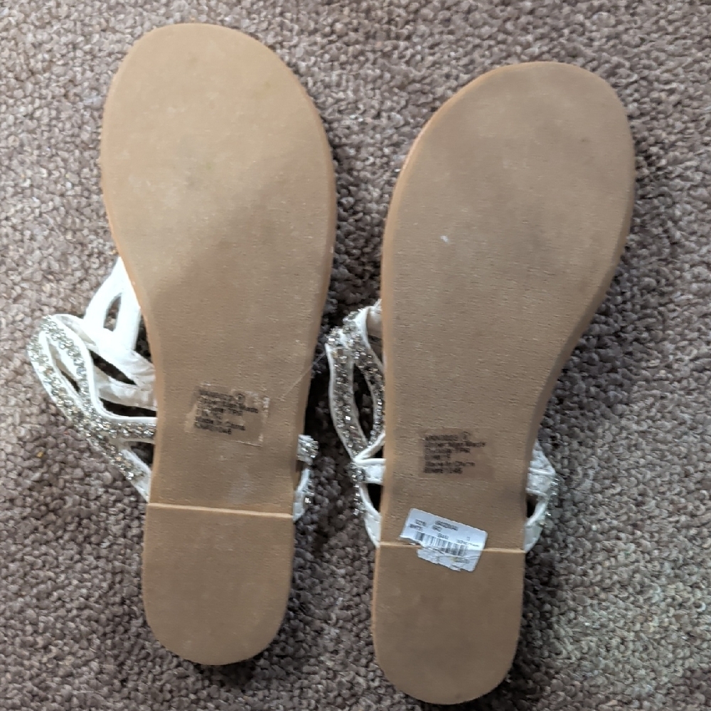Vanity White Rhinestone Sandals - Picture 3 of 4